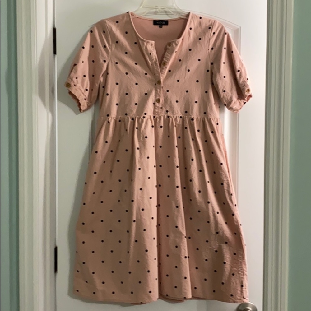 Light Pink and Black Polka Dot